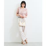 【洗える】シアーラッフルフリル半袖ブラウス | VIS | 詳細画像6