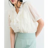 キナリ(16) | 【洗える】シアーラッフルフリル半袖ブラウス | VIS