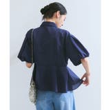 バルーンスリーブペプラムシャツ/通勤対応 | VIS  | 詳細画像13 