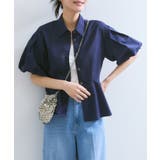 バルーンスリーブペプラムシャツ/通勤対応 | VIS  | 詳細画像14 