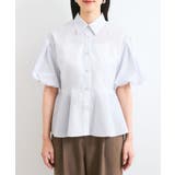 バルーンスリーブペプラムシャツ/通勤対応 | VIS  | 詳細画像15 