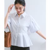 バルーンスリーブペプラムシャツ/通勤対応 | VIS  | 詳細画像5 