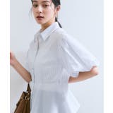 バルーンスリーブペプラムシャツ/通勤対応 | VIS  | 詳細画像6 