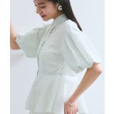 バルーンスリーブペプラムシャツ/通勤対応 | VIS  | 詳細画像9 