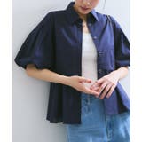 ネイビー(40) | バルーンスリーブペプラムシャツ/通勤対応 | VIS 