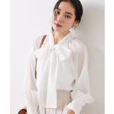 オフホワイト(15) | 前後2WAYボリュームボウタイブラウス/イージーケア | VIS 