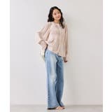 エアリーサテンシャーリングブラウス/イージーケア | VIS  | 詳細画像2 