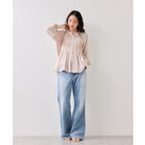 エアリーサテンシャーリングブラウス/イージーケア | VIS  | 詳細画像3 