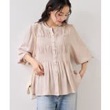 ピンク(63) | エアリーサテンシャーリングブラウス/イージーケア | VIS 