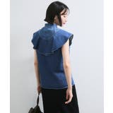 【UVケア/洗える】ラッフルデザインデニムブラウス | VIS  | 詳細画像11 