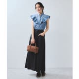 【UVケア/洗える】ラッフルデザインデニムブラウス | VIS  | 詳細画像12 