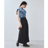 【UVケア/洗える】ラッフルデザインデニムブラウス | VIS  | 詳細画像13 