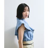 【UVケア/洗える】ラッフルデザインデニムブラウス | VIS  | 詳細画像19 