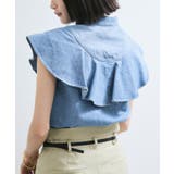 【UVケア/洗える】ラッフルデザインデニムブラウス | VIS  | 詳細画像20 