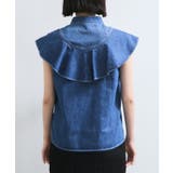 【UVケア/洗える】ラッフルデザインデニムブラウス | VIS  | 詳細画像24 