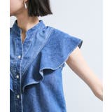 【UVケア/洗える】ラッフルデザインデニムブラウス | VIS  | 詳細画像26 