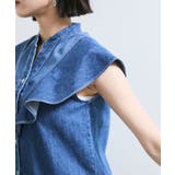 【UVケア/洗える】ラッフルデザインデニムブラウス | VIS  | 詳細画像28 