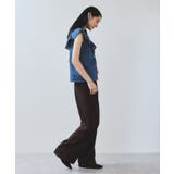 【UVケア/洗える】ラッフルデザインデニムブラウス | VIS  | 詳細画像3 