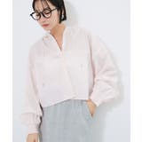 ピンク(63) | フード付きクロップドシアーシャツ | VIS 
