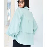 ライトグリン(33) | 裾ティアードオーバーシャツ/UVケア・イージーケア | VIS