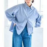 サックス(48) | 裾ティアードオーバーシャツ/UVケア・イージーケア | VIS