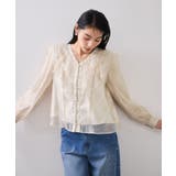 フロントフリルシアーチェックブラウス/イージーケア | VIS  | 詳細画像7 