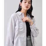 ホワイト系(11) | シャーリングギャザー切替シャツ/イージーケア | VIS 