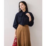 チェック＆デニムアソートボウタイリボン付きスタンドカラーシャツ | VIS  | 詳細画像18 