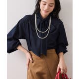 チェック＆デニムアソートボウタイリボン付きスタンドカラーシャツ | VIS  | 詳細画像19 