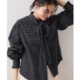 チェック＆デニムアソートボウタイリボン付きスタンドカラーシャツ | VIS  | 詳細画像22 