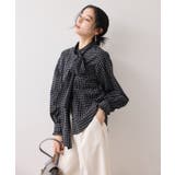 チェック＆デニムアソートボウタイリボン付きスタンドカラーシャツ | VIS  | 詳細画像23 