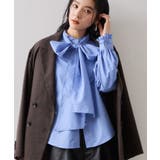 チェック＆デニムアソートボウタイリボン付きスタンドカラーシャツ | VIS  | 詳細画像30 