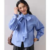 チェック＆デニムアソートボウタイリボン付きスタンドカラーシャツ | VIS  | 詳細画像32 