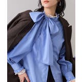 チェック＆デニムアソートボウタイリボン付きスタンドカラーシャツ | VIS  | 詳細画像34 