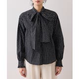 チェック＆デニムアソートボウタイリボン付きスタンドカラーシャツ | VIS  | 詳細画像36 