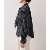 チェック＆デニムアソートボウタイリボン付きスタンドカラーシャツ | VIS  | 詳細画像38 