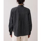 チェック＆デニムアソートボウタイリボン付きスタンドカラーシャツ | VIS  | 詳細画像39 