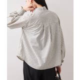 チェック＆デニムアソートボウタイリボン付きスタンドカラーシャツ | VIS  | 詳細画像4 