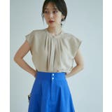 【WEB限定】【EASY CARE】フロントタックフレンチスリーブブラウス【su… | VIS | 詳細画像12