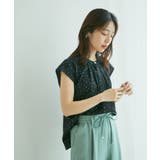 【WEB限定】【EASY CARE】フロントタックフレンチスリーブブラウス【su… | VIS | 詳細画像15