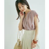【WEB限定】【EASY CARE】フロントタックフレンチスリーブブラウス【su… | VIS | 詳細画像3