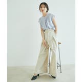【WEB限定】【EASY CARE】フロントタックフレンチスリーブブラウス【su… | VIS | 詳細画像8