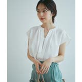 【WEB限定】【EASY CARE】フロントタックフレンチスリーブブラウス【su… | VIS | 詳細画像9