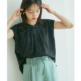 ブラック系(02) | 【WEB限定】【EASY CARE】フロントタックフレンチスリーブブラウス【su… | VIS