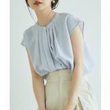 ラベンダー(52) | 【WEB限定】【EASY CARE】フロントタックフレンチスリーブブラウス【su… | VIS