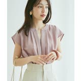 ピンク(63) | 【WEB限定】【EASY CARE】フロントタックフレンチスリーブブラウス【su… | VIS