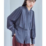 【洗える】スタンドカラーレイヤードブラウス | VIS | 詳細画像18