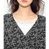 【WEB限定】無地&amp;小花柄カシュクールブラウス | VIS  | 詳細画像4 