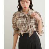 ベージュ系(28) | 【選べる素材】アソートボウタイリボンブラウス | VIS 