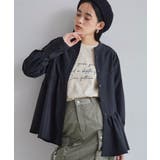 ブラック(01) | 【洗える】アシンメトリーフレアーシャツ | VIS 